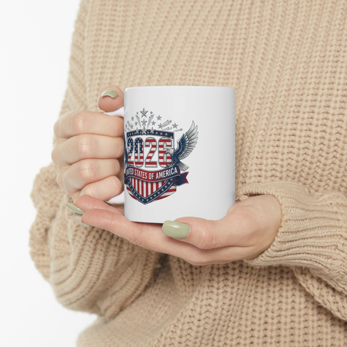 American Eagle Crest Ceramic Mug — Patriotic 11oz & 15oz Coffee Cup