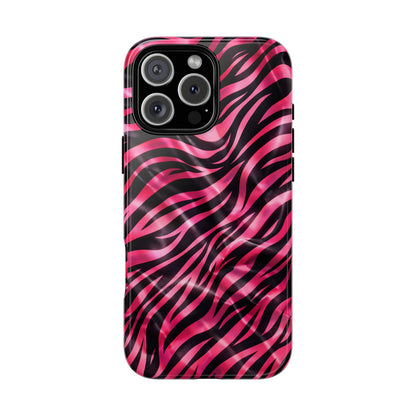 Pink Zebra Tough Phone Case — Glossy Protective Phone Cover