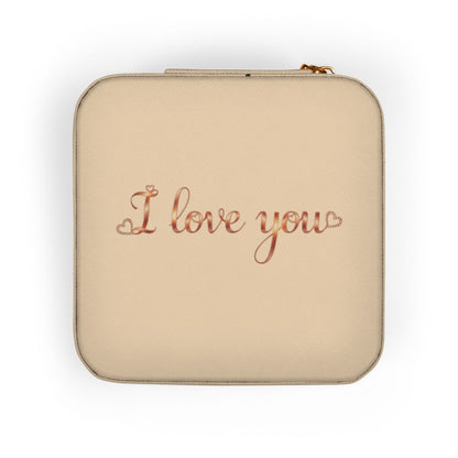 Travel Jewelry Case — Compact 'I Love You' Organizer for Rings, Earrings & Necklaces