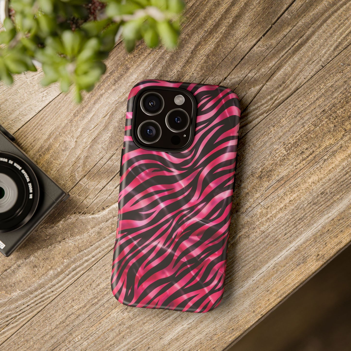 Pink Zebra Tough Phone Case — Glossy Protective Phone Cover