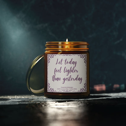 Scented Candle — Coconut Apricot Wax, "Let today feel lighter than yesterday" (9oz)