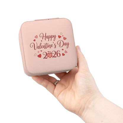 Valentine’s Day 2026 Jewelry Travel Case – Compact Pink Travel Jewelry Organizer