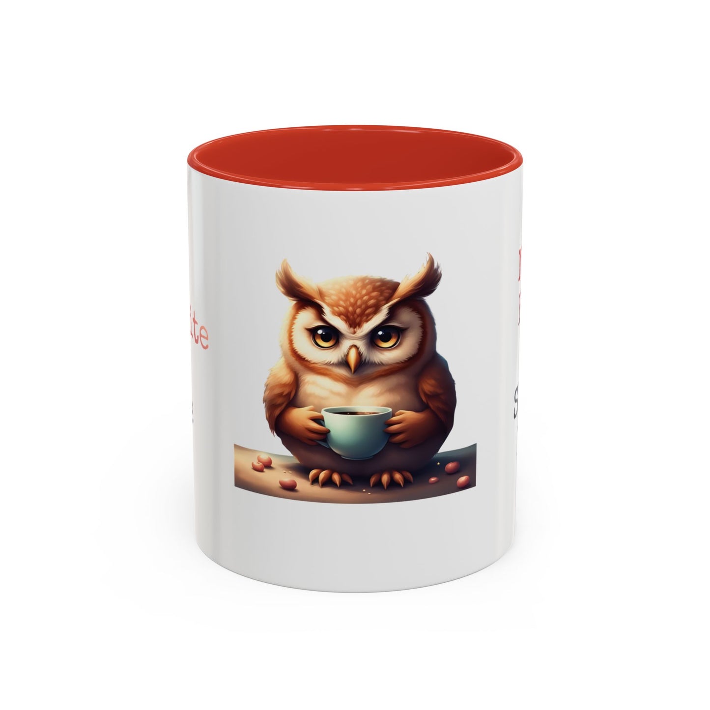 Coffee Mug — "Not A Rise & Shine Day"  —  Owl Accent Mug (11/15 oz) — Funny Morning Coffee Cup