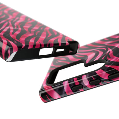 Pink Zebra Tough Phone Case — Glossy Protective Phone Cover