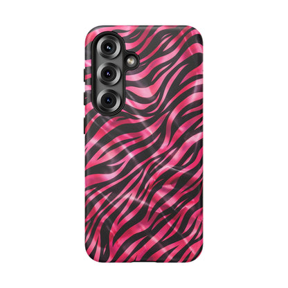 Pink Zebra Tough Phone Case — Glossy Protective Phone Cover