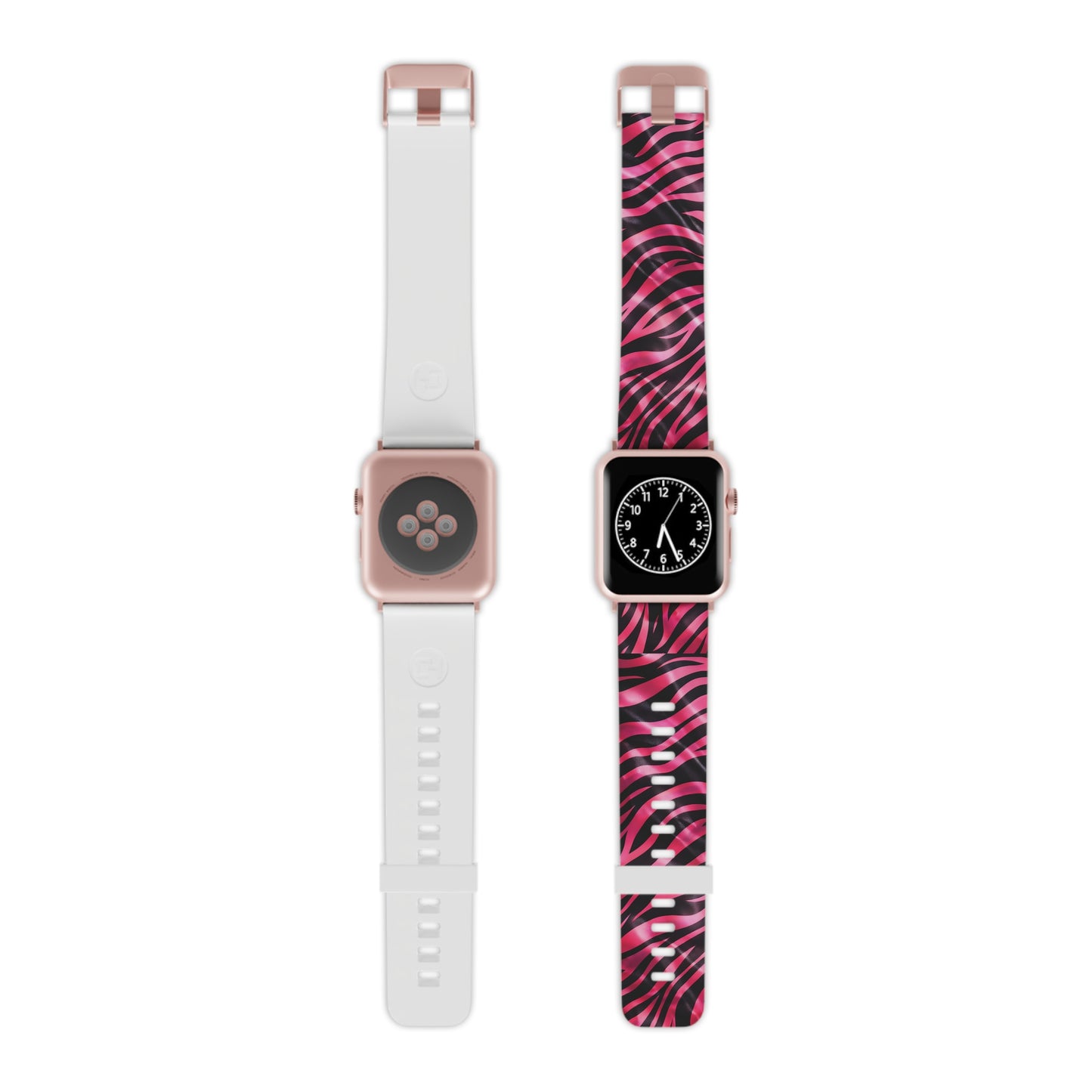 Pink Zebra Print Apple Watch Band — Bold Animal Stripe Replacement Strap