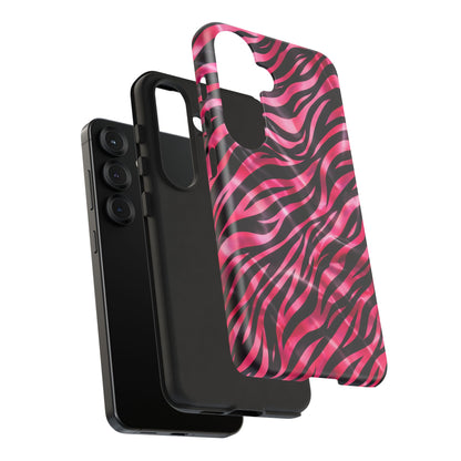 Pink Zebra Tough Phone Case — Glossy Protective Phone Cover
