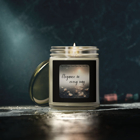 Scented Candle — Coconut Apricot Wax, "Elegance in every way" (9oz)