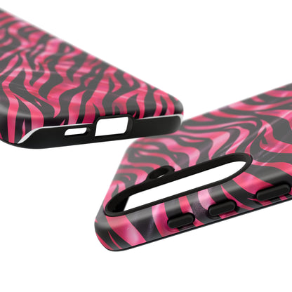 Pink Zebra Tough Phone Case — Glossy Protective Phone Cover