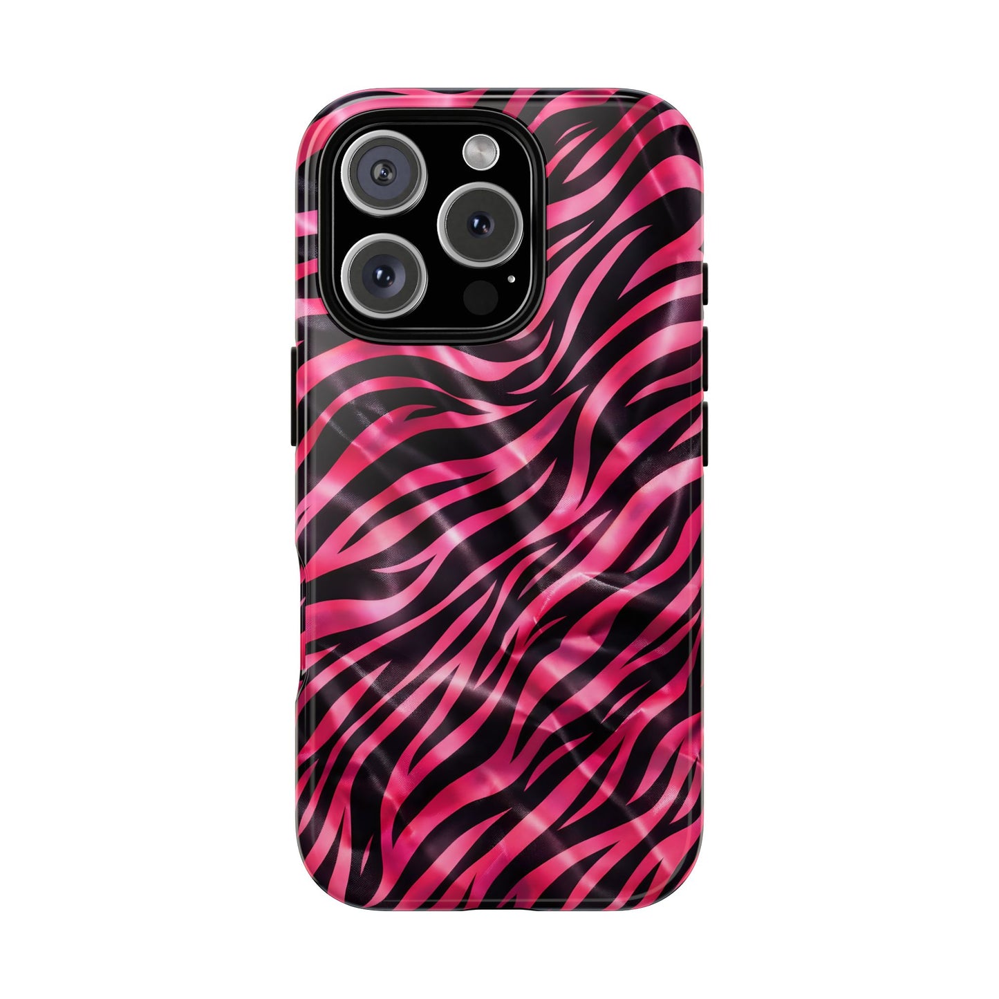 Pink Zebra Tough Phone Case — Glossy Protective Phone Cover