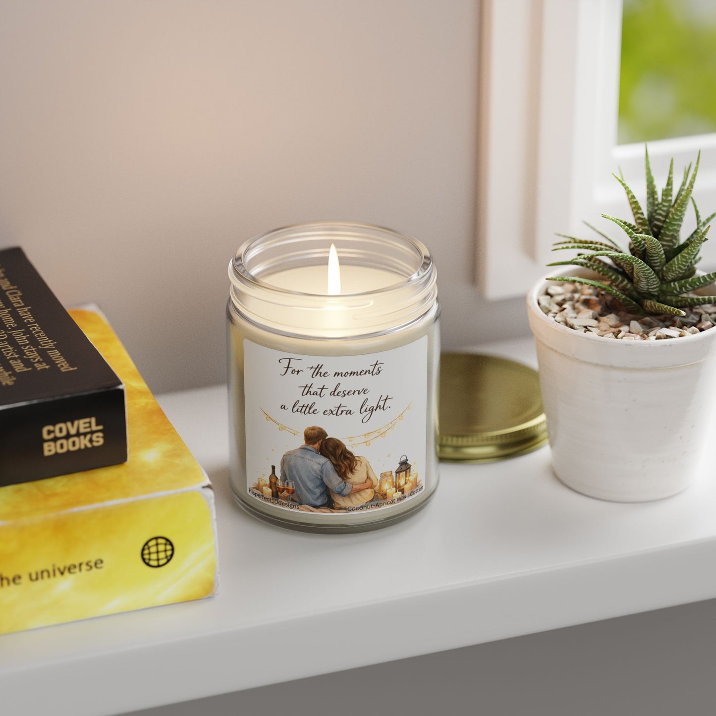 Scented Candle — Coconut Apricot Wax "For the moments that deserve a little extra light" (9oz)