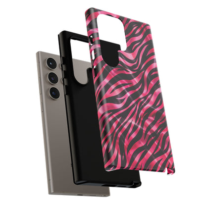 Pink Zebra Tough Phone Case — Glossy Protective Phone Cover