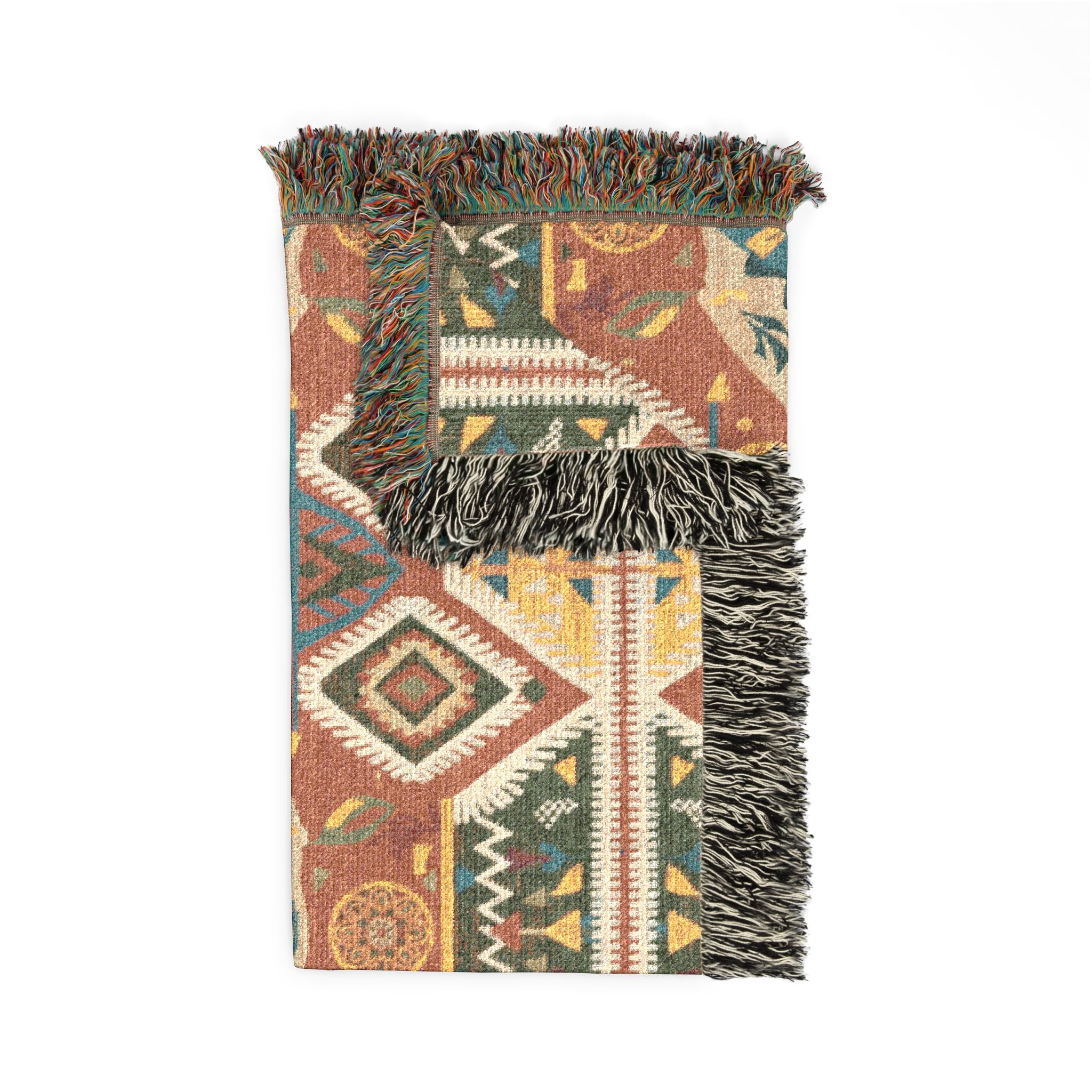 Boho Woven Blanket — Lightweight Pattern Throw for Living Room & Patio