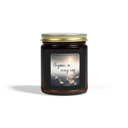 Scented Candle — Coconut Apricot Wax, "Elegance in every way" (9oz)