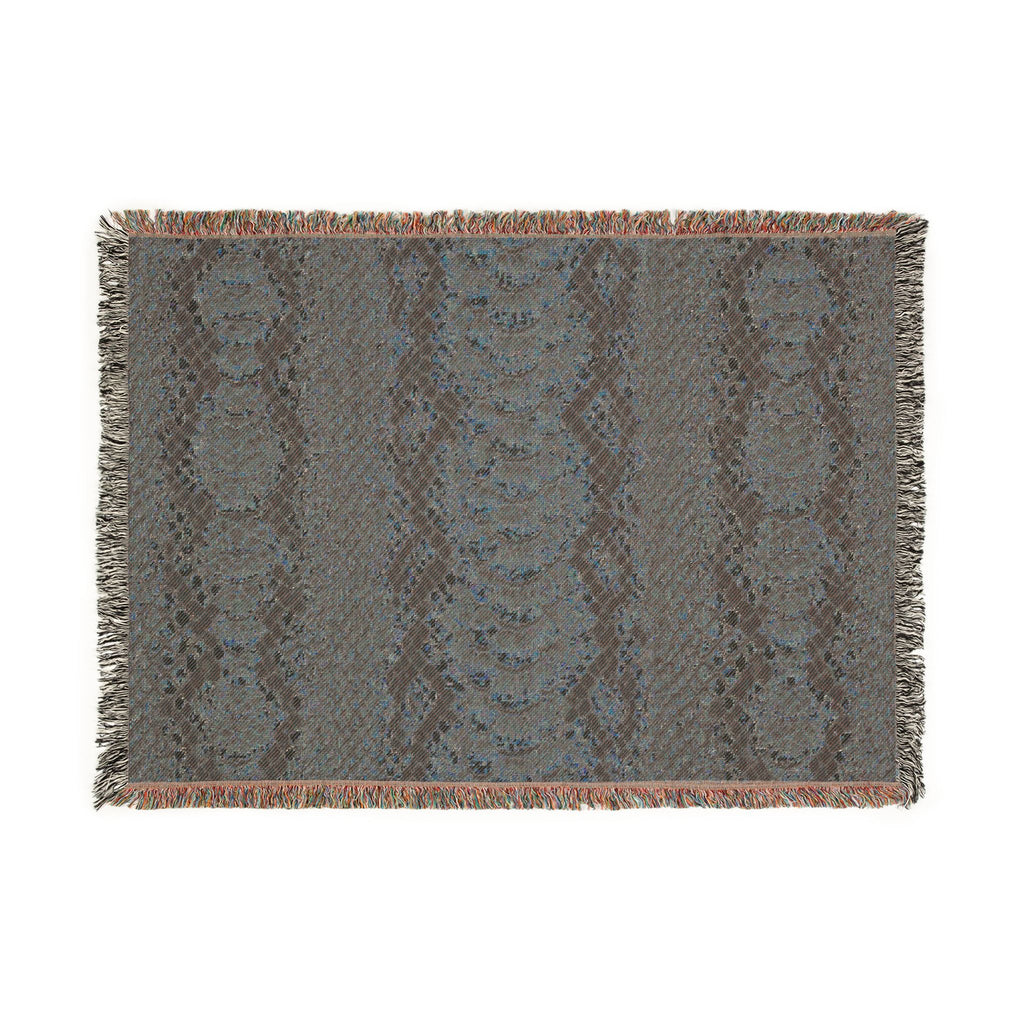Woven Blanket — Neutral Snake Skin Pattern Throw for Living Room, Boho Farmhouse Decor