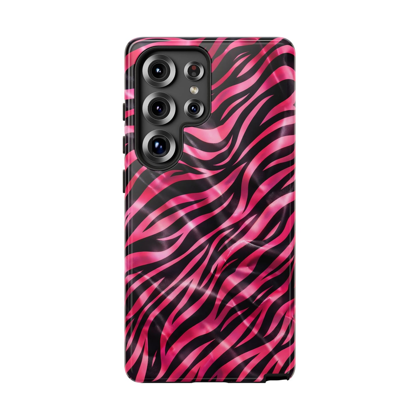 Pink Zebra Tough Phone Case — Glossy Protective Phone Cover