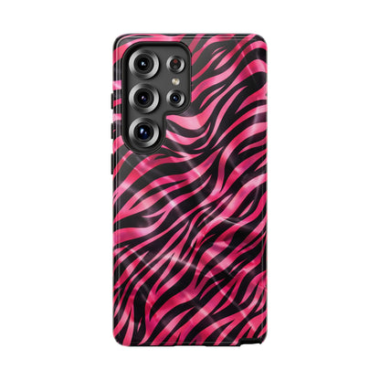Pink Zebra Tough Phone Case — Glossy Protective Phone Cover