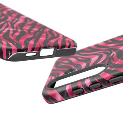 Pink Zebra Tough Phone Case — Glossy Protective Phone Cover