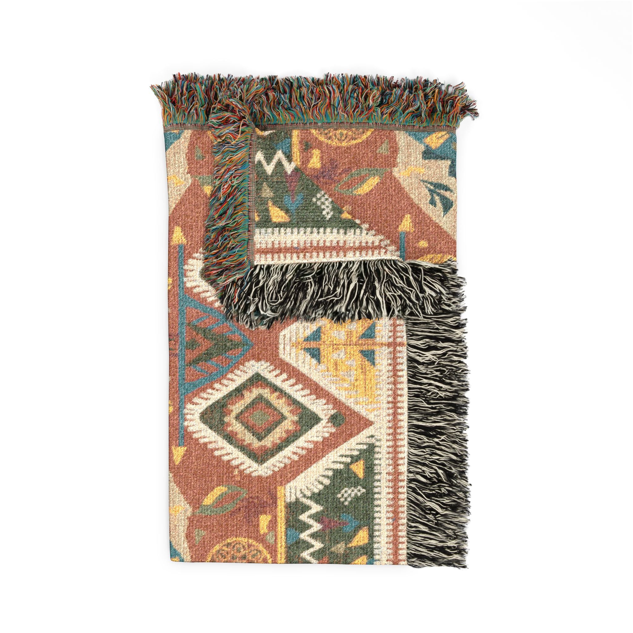 Boho Woven Blanket — Lightweight Pattern Throw for Living Room & Patio