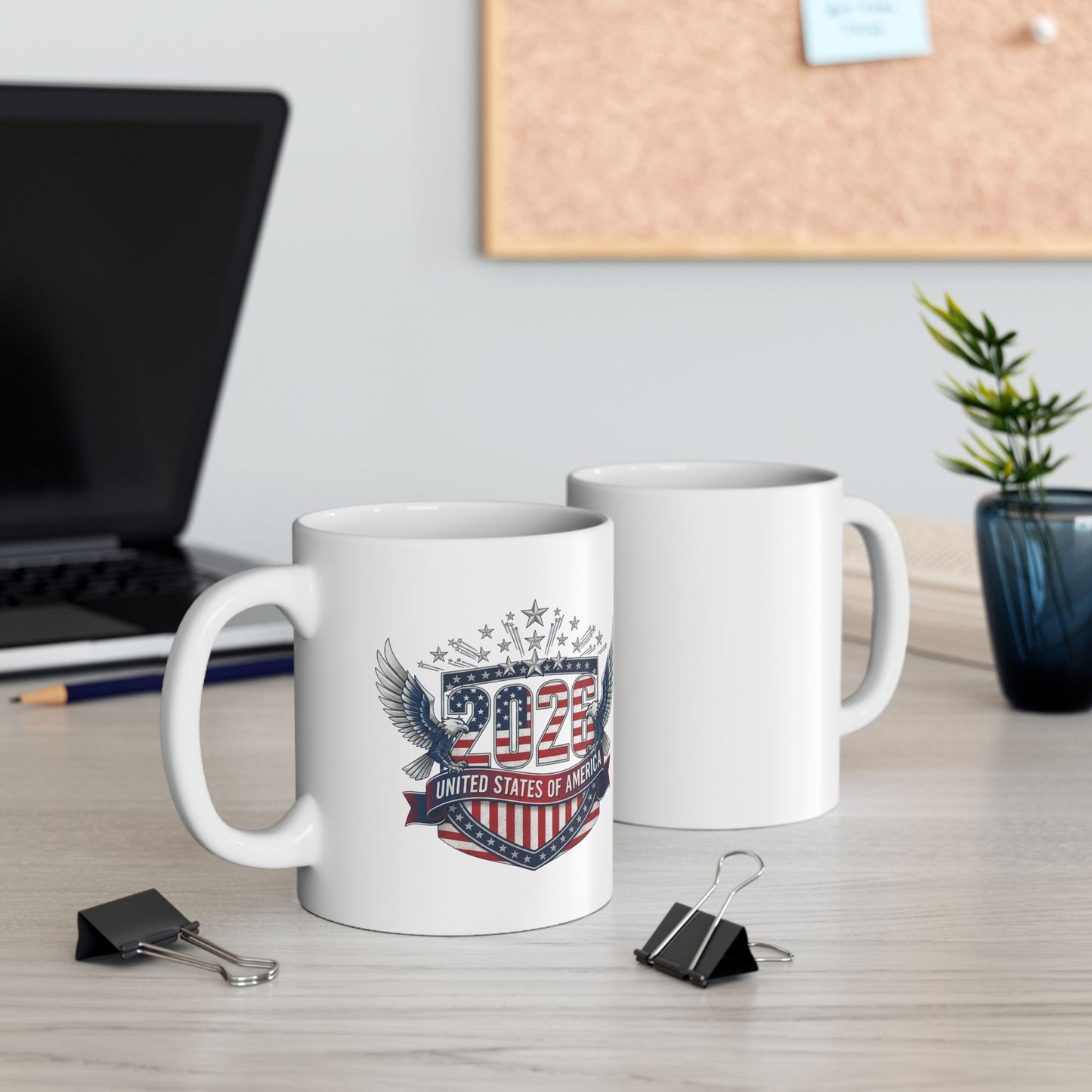 American Eagle Crest Ceramic Mug — Patriotic 11oz & 15oz Coffee Cup