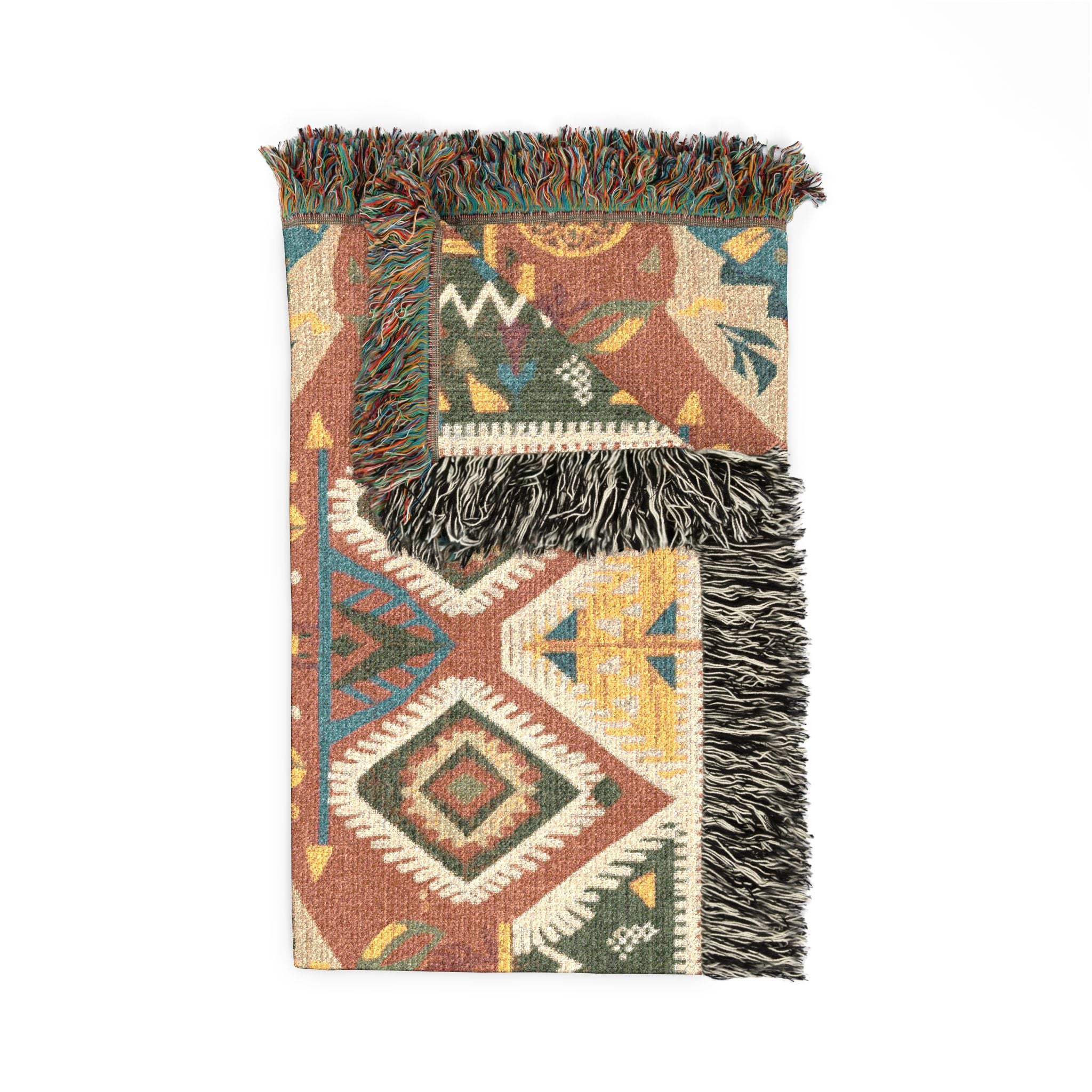 Boho Woven Blanket — Lightweight Pattern Throw for Living Room & Patio