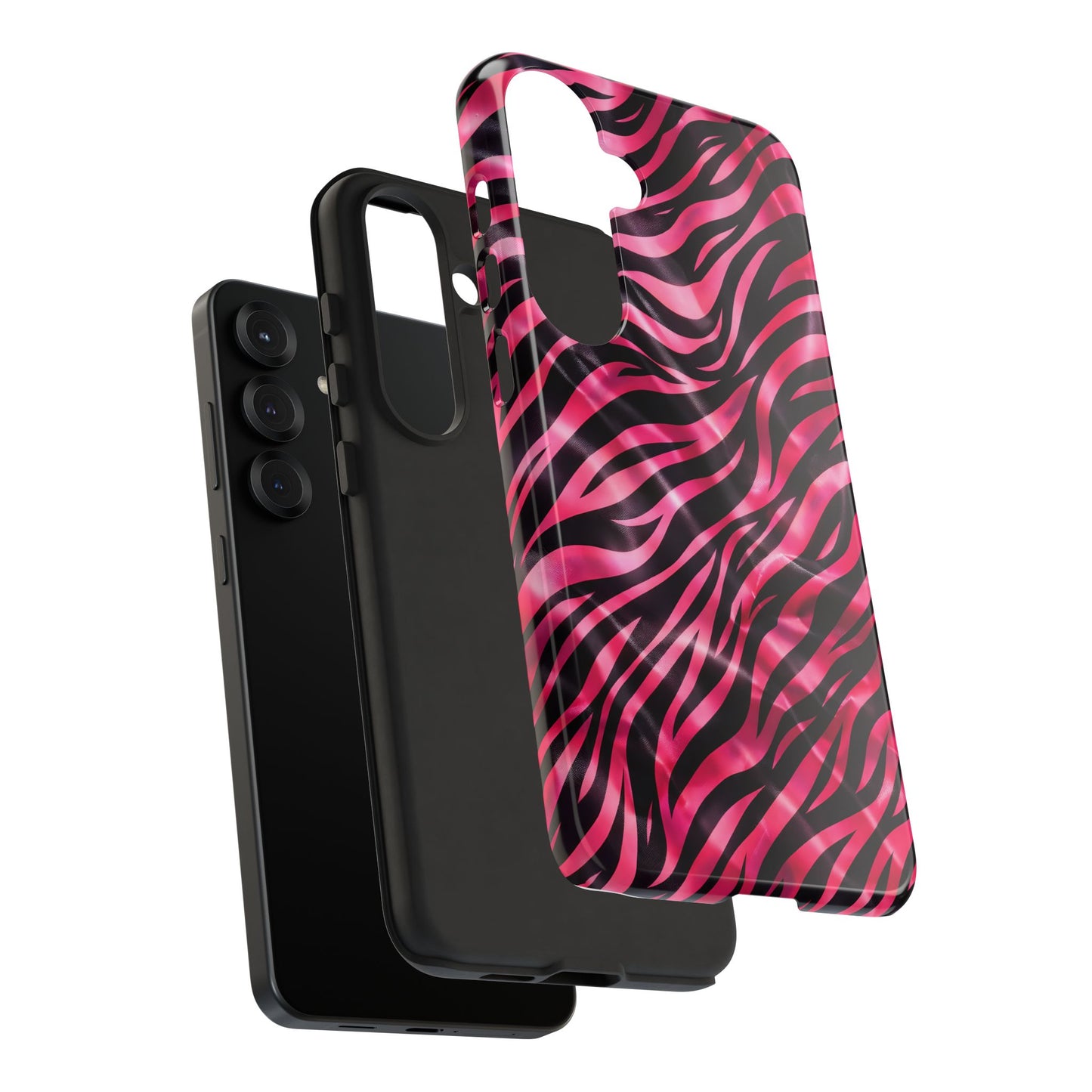 Pink Zebra Tough Phone Case — Glossy Protective Phone Cover