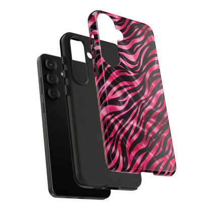 Pink Zebra Tough Phone Case — Glossy Protective Phone Cover