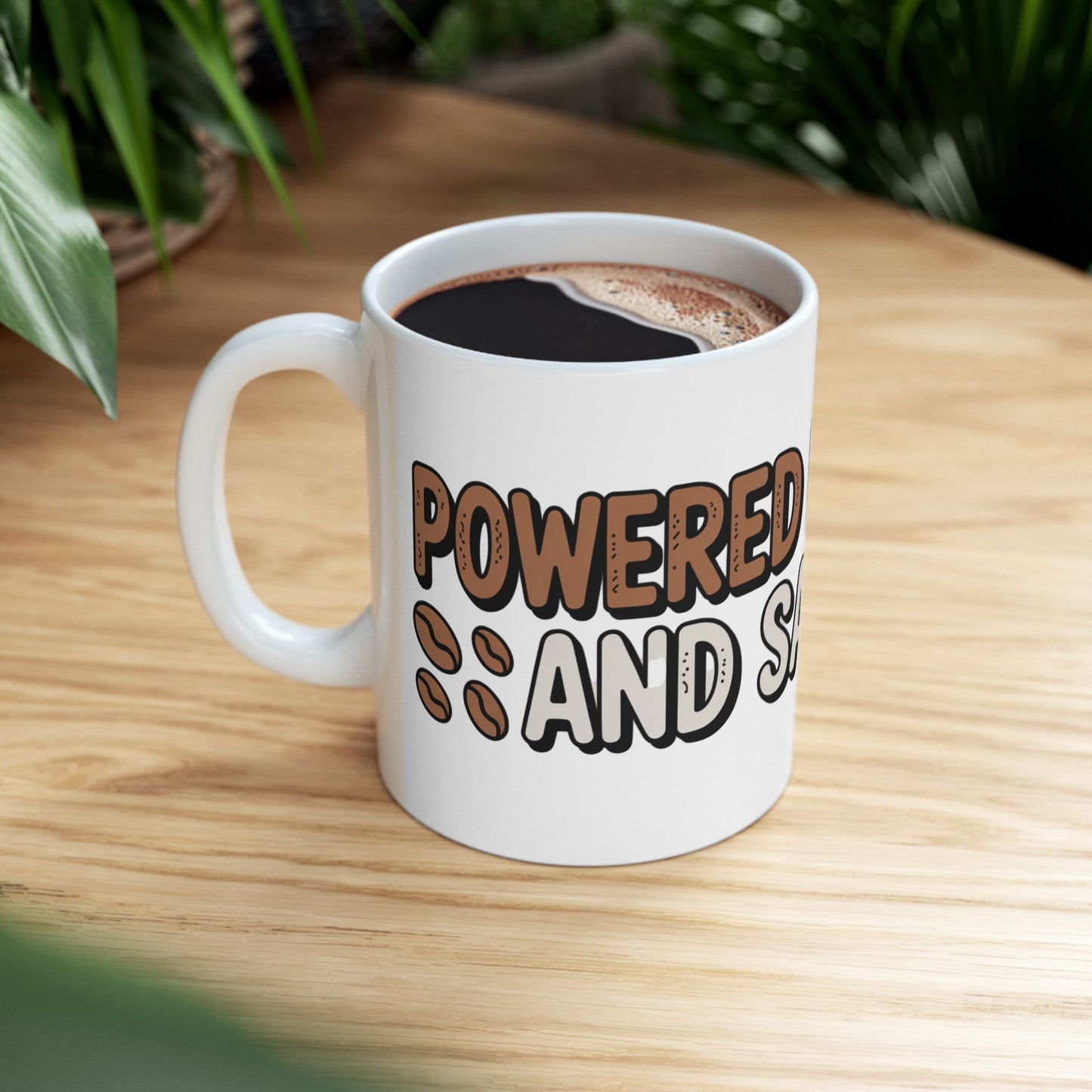 Ceramic Coffee Mug | Powered by Coffee and Sarcasm | Funny Coffee Mug (11oz & 15oz)