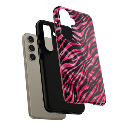 Pink Zebra Tough Phone Case — Glossy Protective Phone Cover