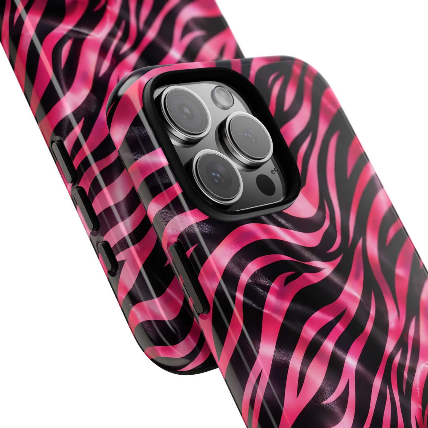 Pink Zebra Tough Phone Case — Glossy Protective Phone Cover