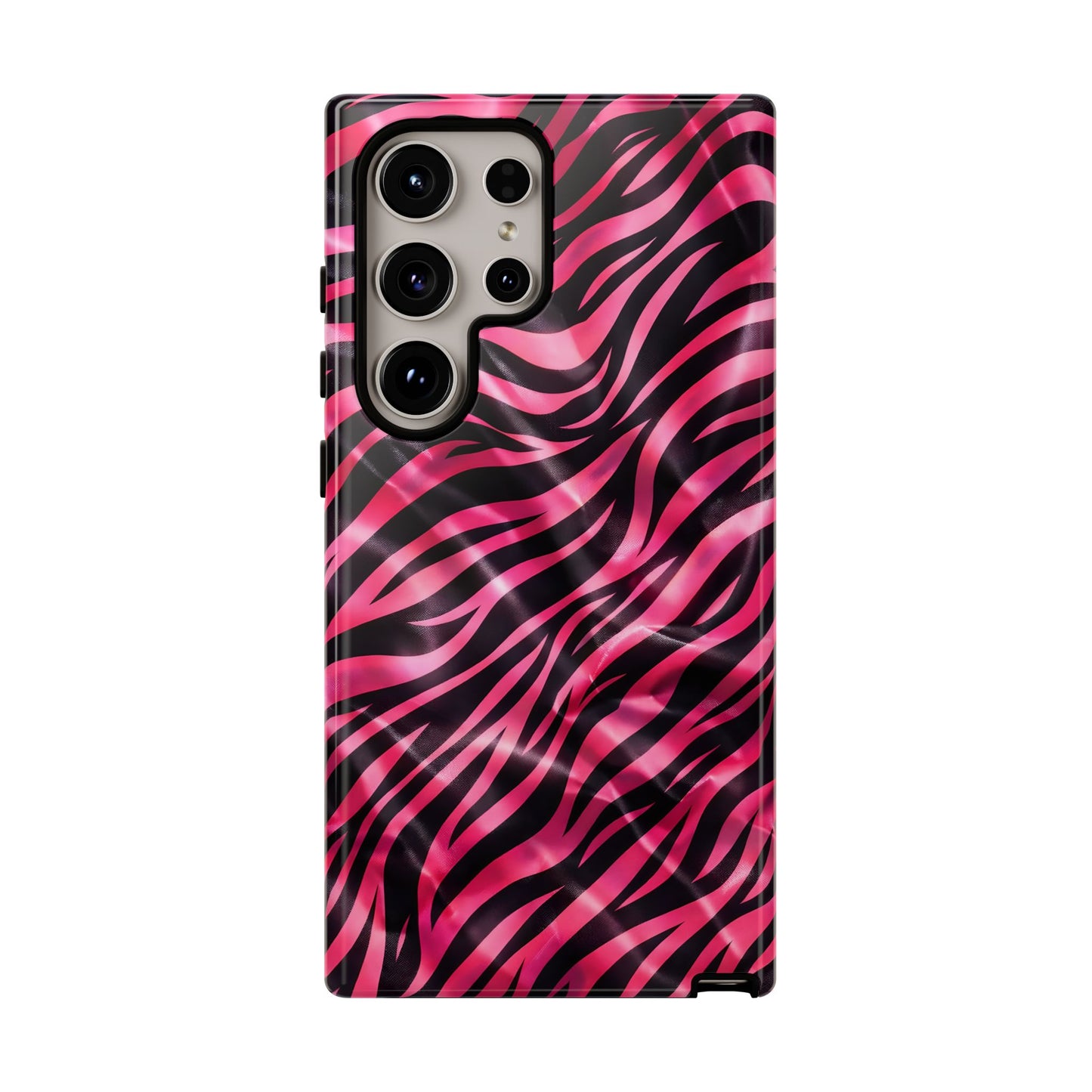 Pink Zebra Tough Phone Case — Glossy Protective Phone Cover