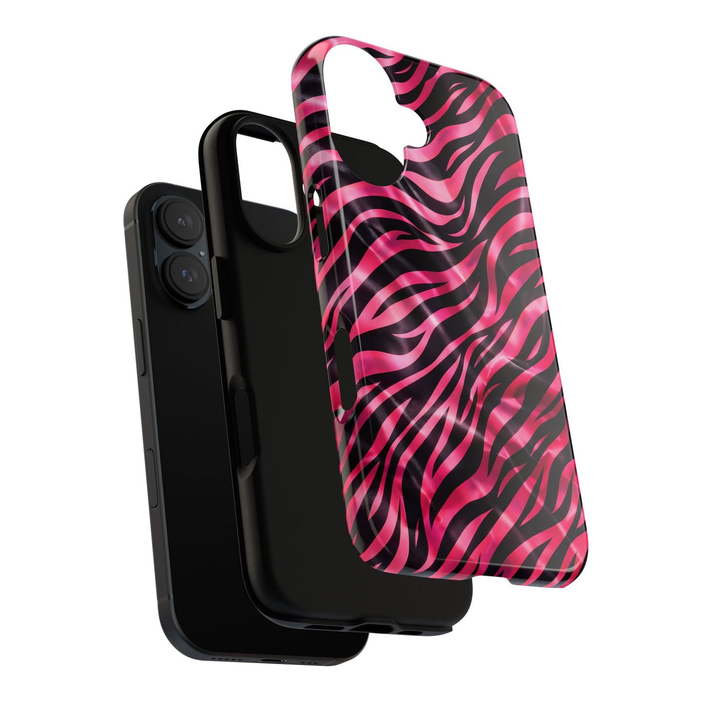 Pink Zebra Tough Phone Case — Glossy Protective Phone Cover