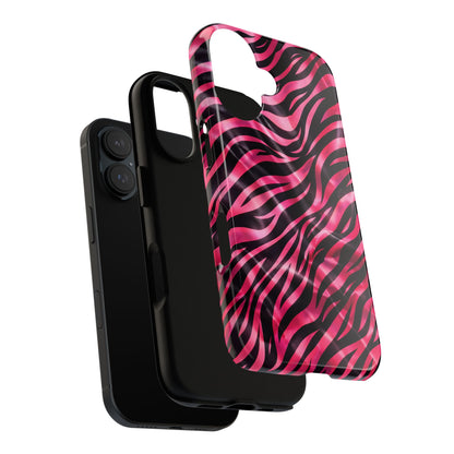 Pink Zebra Tough Phone Case — Glossy Protective Phone Cover