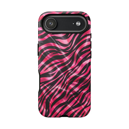 Pink Zebra Tough Phone Case — Glossy Protective Phone Cover