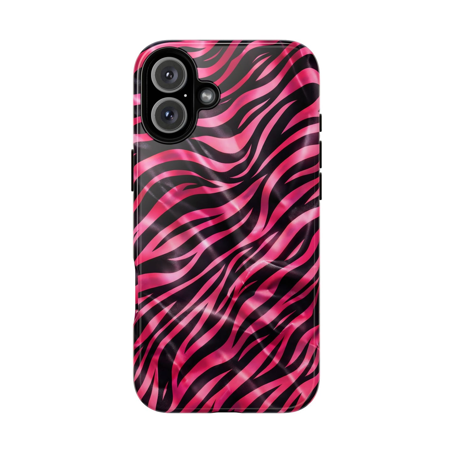 Pink Zebra Tough Phone Case — Glossy Protective Phone Cover