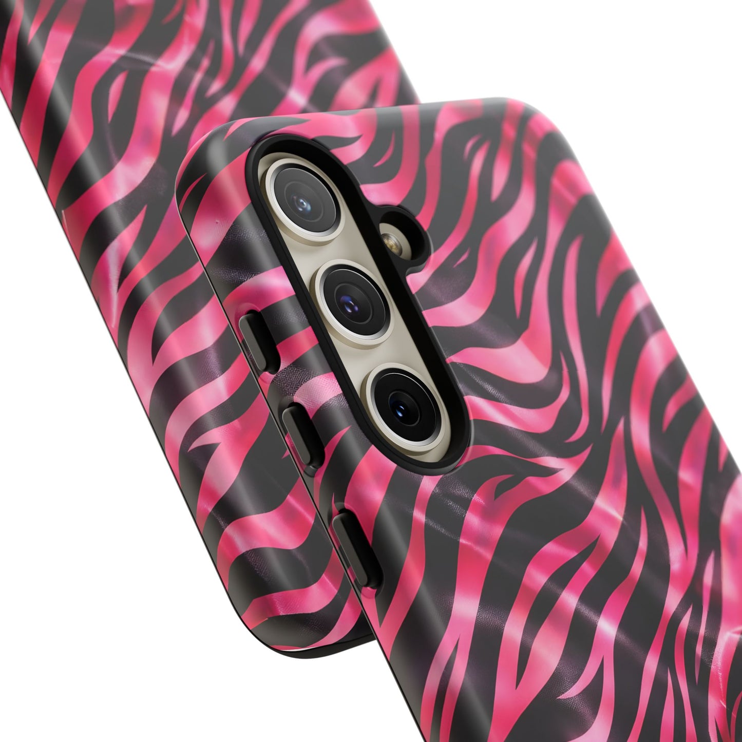 Pink Zebra Tough Phone Case — Glossy Protective Phone Cover