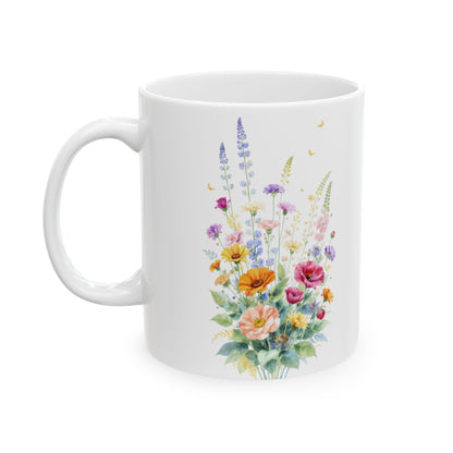 Floral Ceramic Mug — Best Work Friend | Heartwarming Coworker Gift (11oz & 15oz)