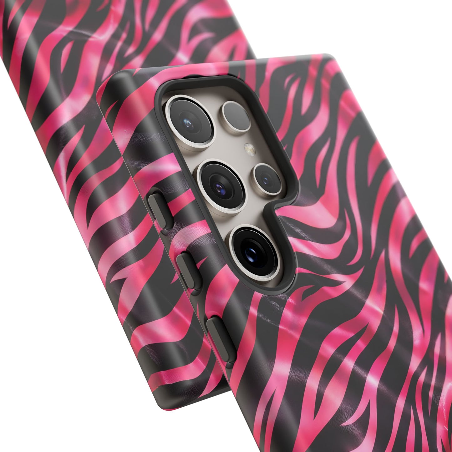 Pink Zebra Tough Phone Case — Glossy Protective Phone Cover