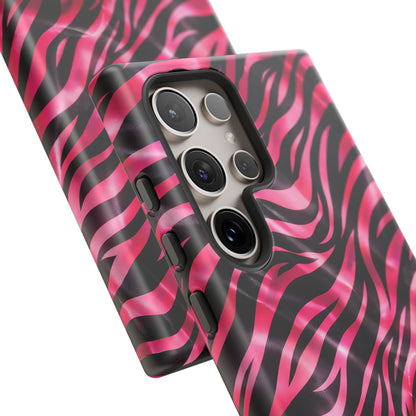 Pink Zebra Tough Phone Case — Glossy Protective Phone Cover