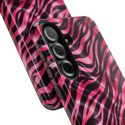 Pink Zebra Tough Phone Case — Glossy Protective Phone Cover