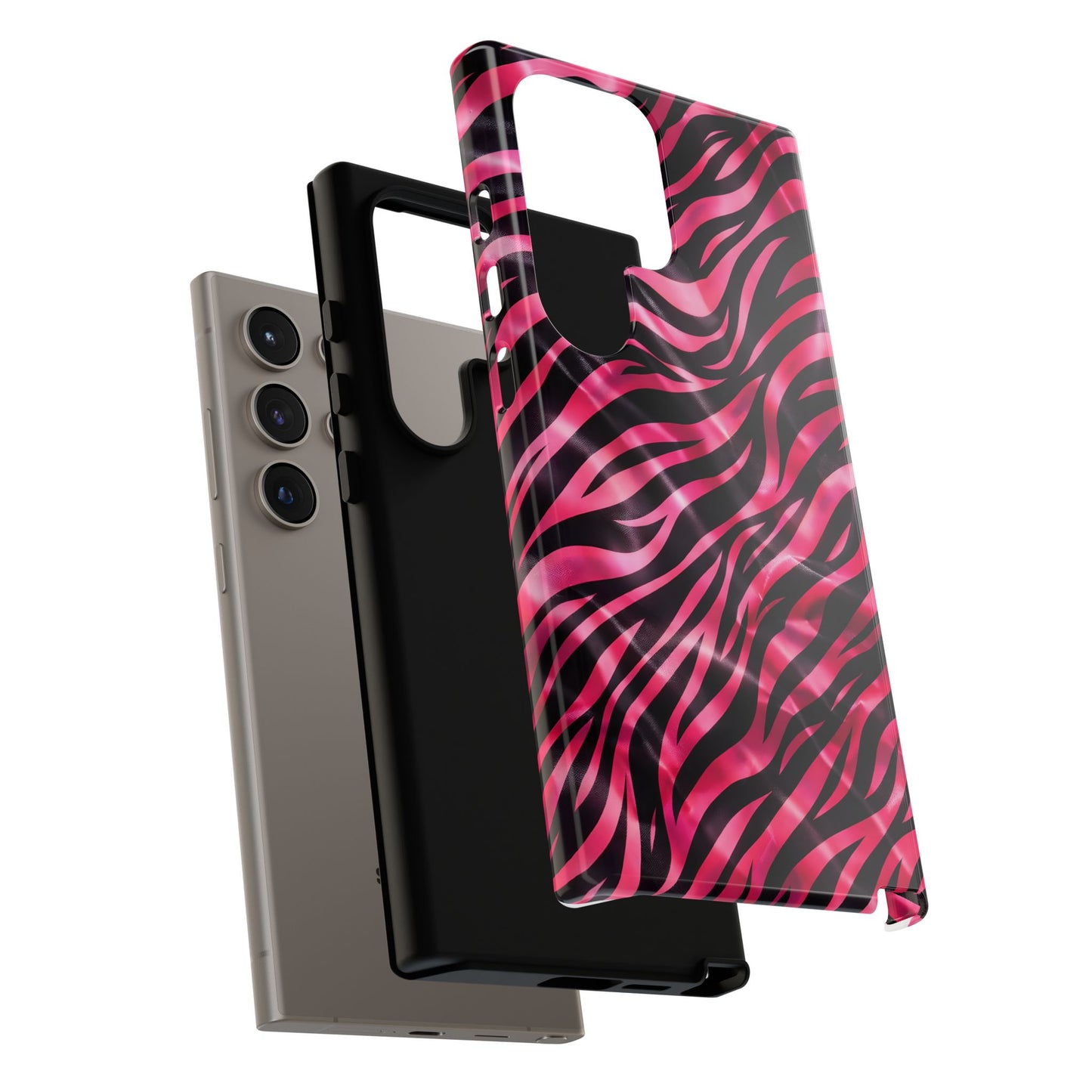 Pink Zebra Tough Phone Case — Glossy Protective Phone Cover