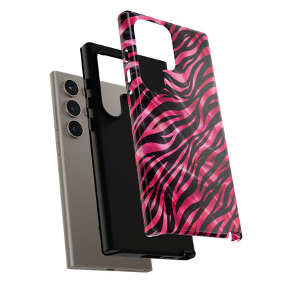 Pink Zebra Tough Phone Case — Glossy Protective Phone Cover