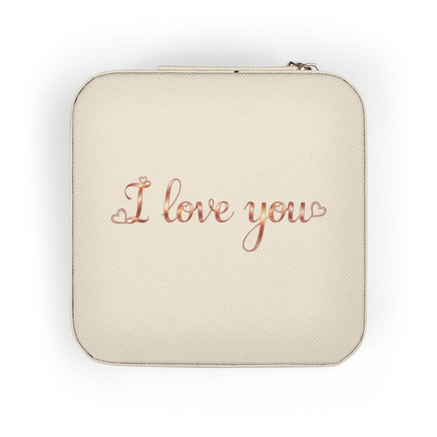 Travel Jewelry Case — Compact 'I Love You' Organizer for Rings, Earrings & Necklaces
