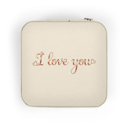 Travel Jewelry Case — Compact 'I Love You' Organizer for Rings, Earrings & Necklaces