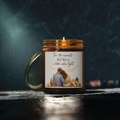 Scented Candle — Coconut Apricot Wax "For the moments that deserve a little extra light" (9oz)