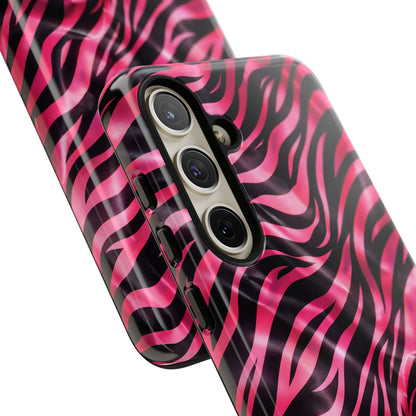 Pink Zebra Tough Phone Case — Glossy Protective Phone Cover