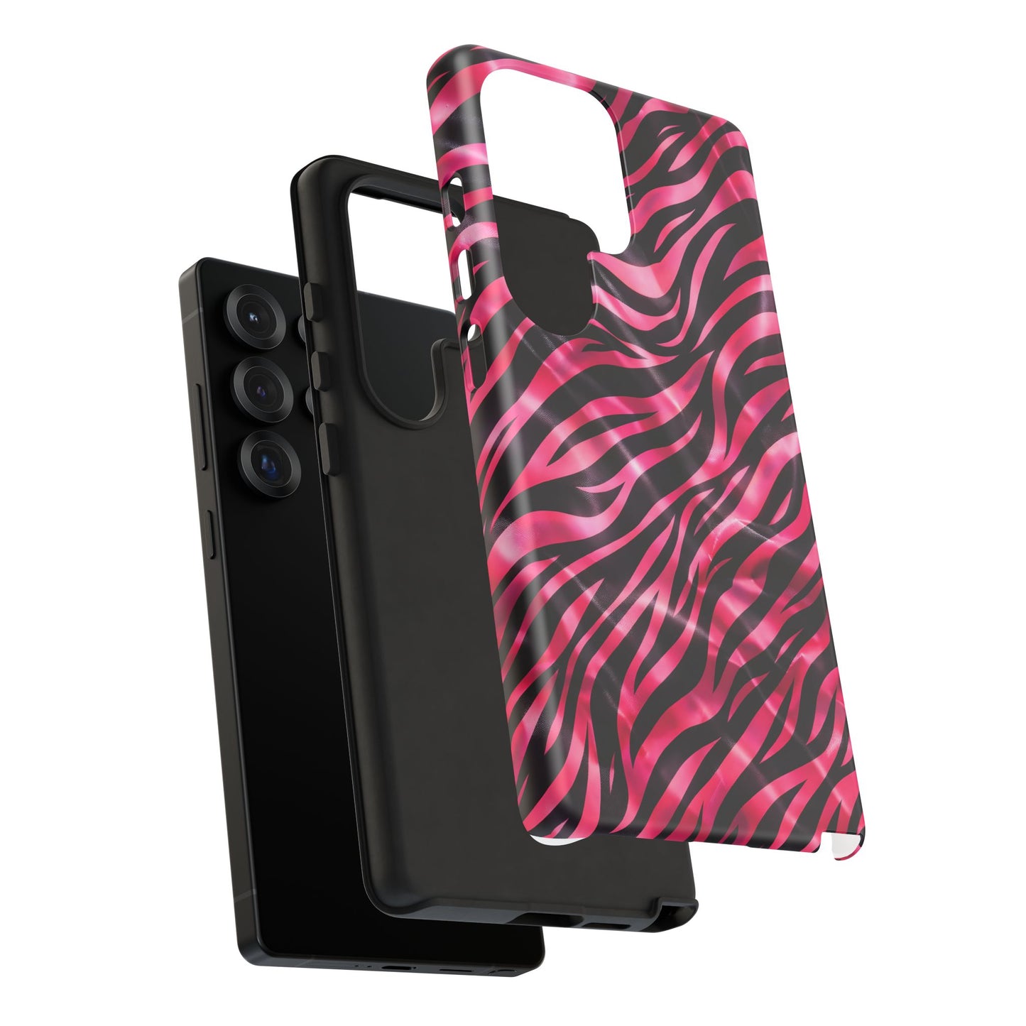Pink Zebra Tough Phone Case — Glossy Protective Phone Cover