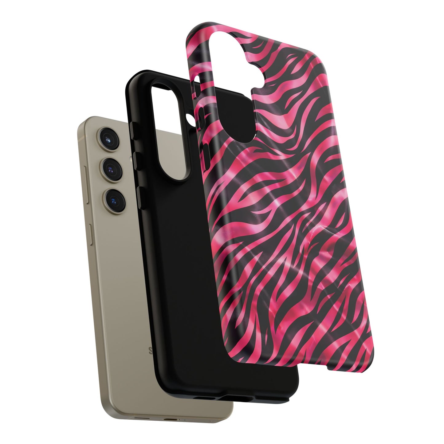 Pink Zebra Tough Phone Case — Glossy Protective Phone Cover
