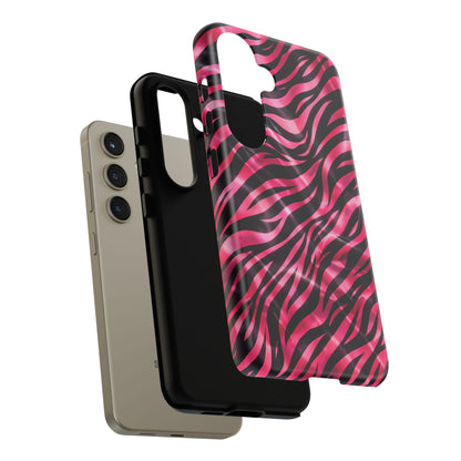 Pink Zebra Tough Phone Case — Glossy Protective Phone Cover