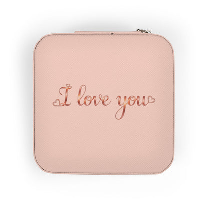Travel Jewelry Case — Compact 'I Love You' Organizer for Rings, Earrings & Necklaces